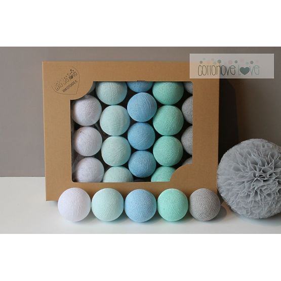 Cotton illuminating ICE marbles Cotton Balls - mint pastel