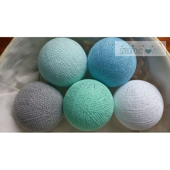 Cotton illuminating ICE marbles Cotton Balls - mint pastel