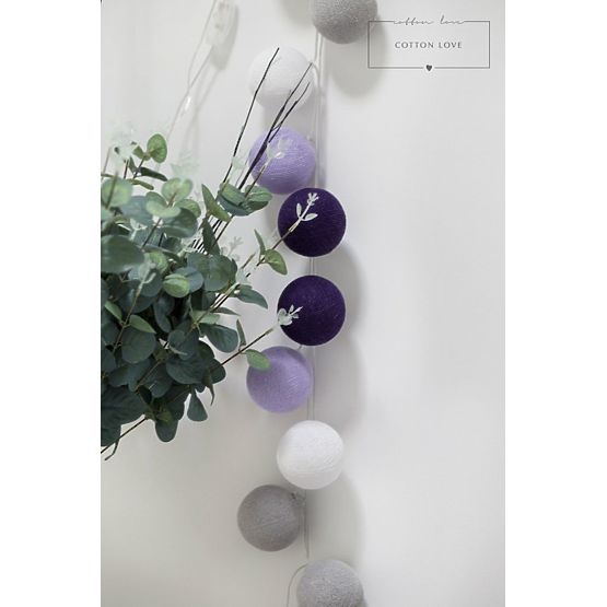 Cotton illuminating ICE marbles Cotton Balls - purple