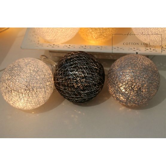 Cotton illuminating ICE marbles Cotton Balls - silver