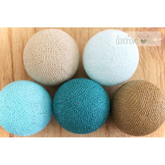 Cotton illuminating ICE marbles Cotton Balls - turquoise