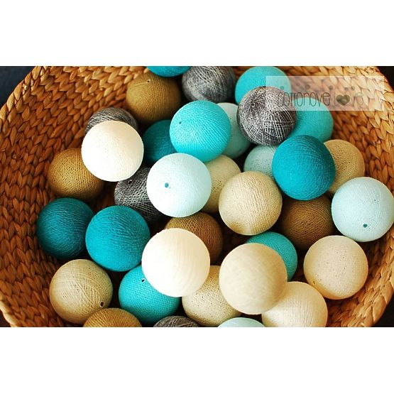 Cotton illuminating ICE marbles Cotton Balls - turquoise