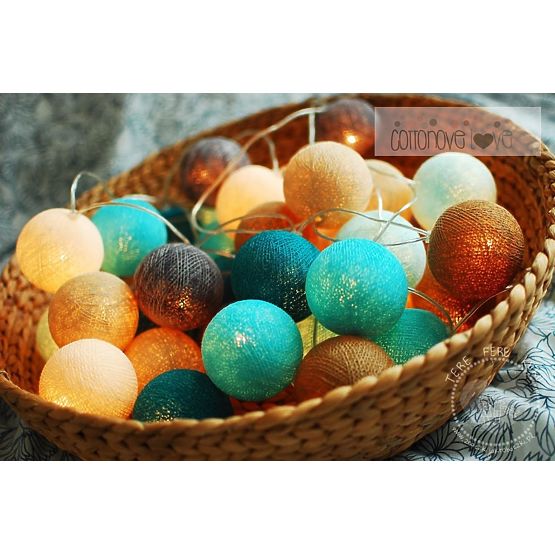 Cotton illuminating ICE marbles Cotton Balls - turquoise