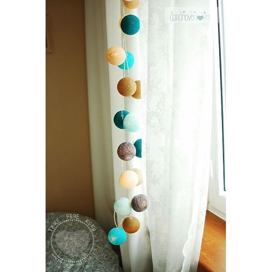 Cotton illuminating ICE marbles Cotton Balls - turquoise