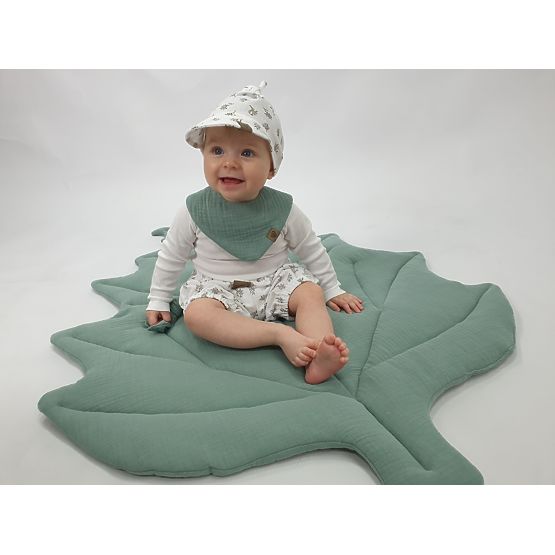 Cotton play mat Leaf - green