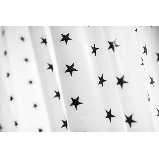 Curtains for children White with black stars 31