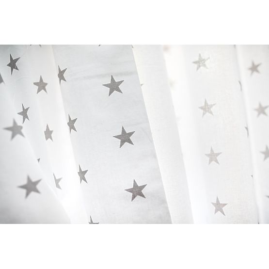Curtains for children White with gray stars 19