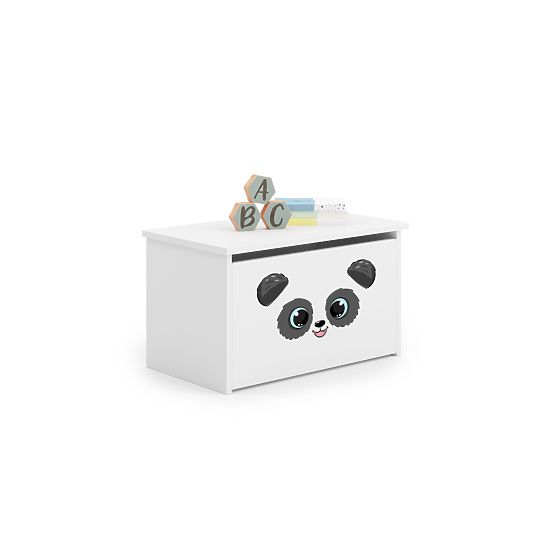 Daria White Toy Chest with Panda Print