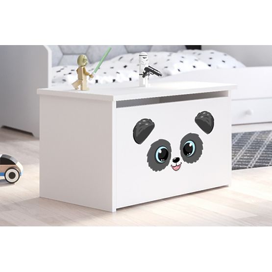 Daria White Toy Chest with Panda Print