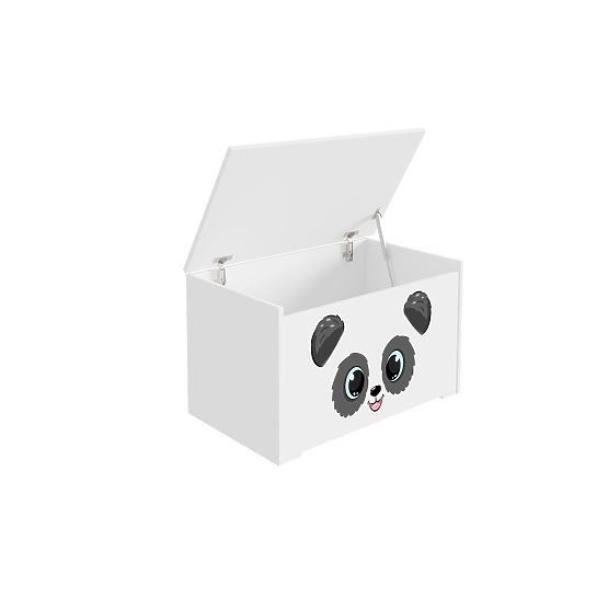 Daria White Toy Chest with Panda Print