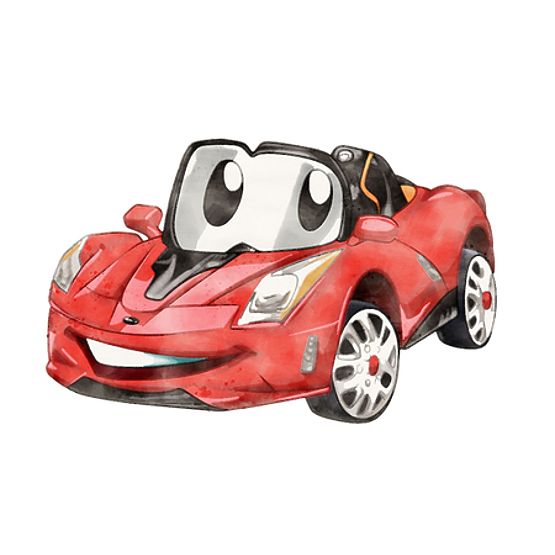 Daria White Toy Chest with Racing Car Print