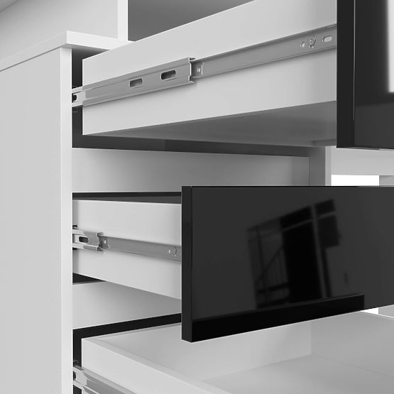 DESK CLP 135cm PK WHITE / BLACK GLOSS