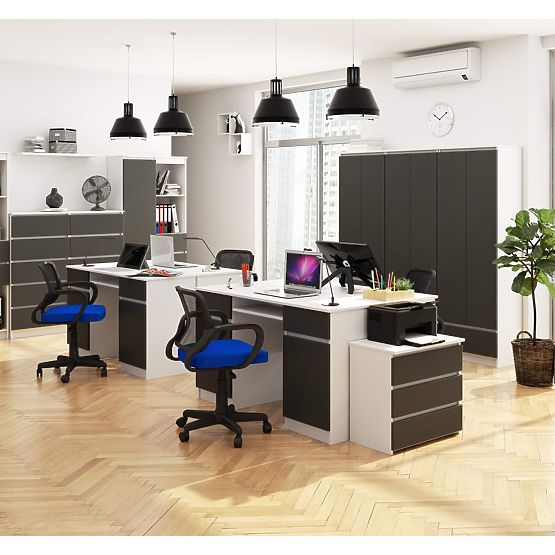 DESK CLP A5 2D 2DR WHITE / GRAY