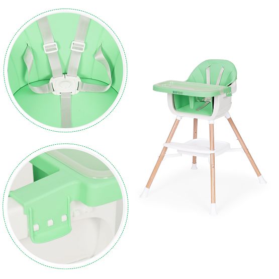 Children's High Chair 2-in-1 Green ECOTOYS