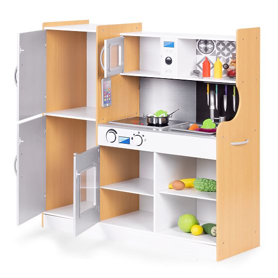 Children's Kitchen with Sound and LED Chalkboard Metal Accessories MDF +3 Years ECOTOYS