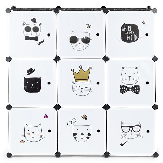 Children's Modular Wardrobe with Shelves 9 Compartments