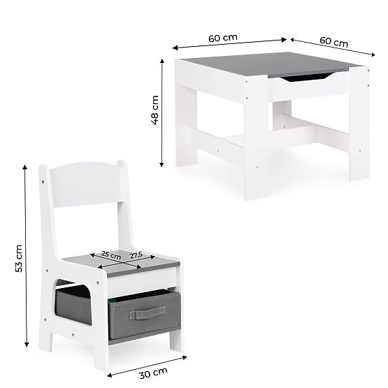 Children's Furniture Set Table + 2 Chairs with Board ECOTOYS