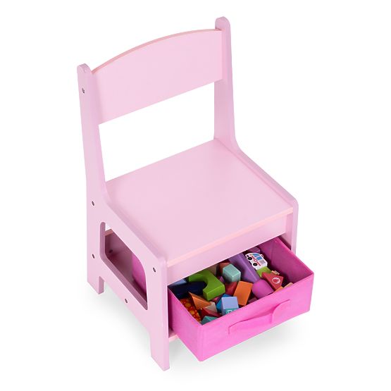 Children's Furniture Set Table + 2 Chairs with Blackboard Pink ECOTOYS