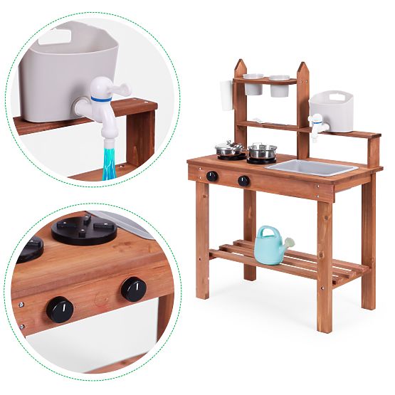 Children's Outdoor Mud Kitchen Made of Fir Wood ECOTOYS