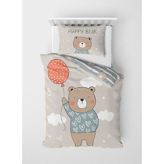 Children's bedding 140x200 cm + 70x90 cm Teddy bear with balloon