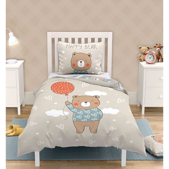 Children's bedding 140x200 cm + 70x90 cm Teddy bear with balloon