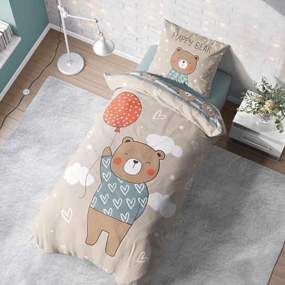 Children's bedding 140x200 cm + 70x90 cm Teddy bear with balloon