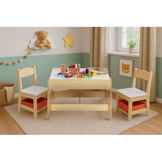 Children's Furniture Set Table + 2 Chairs with Blackboard ECOTOYS