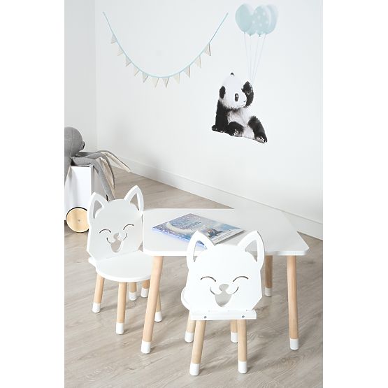 Children's Table with Chairs - Fox - White