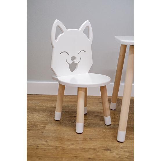 Children's Table with Chairs - Fox - White