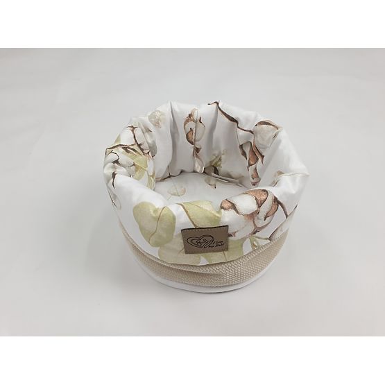 Diaper storage basket - Cotton flowers