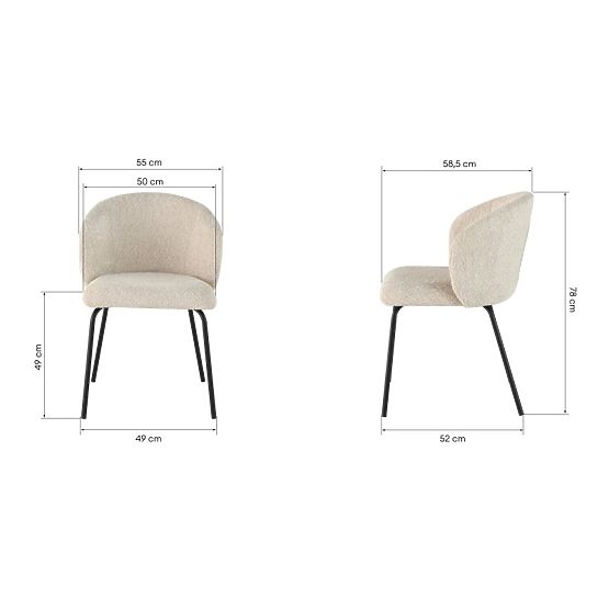 Dining Chair Larisa, Beige/Black Legs