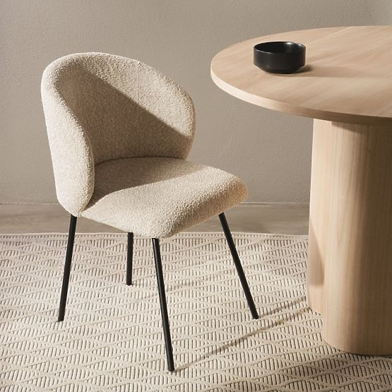 Dining Chair Larisa, Beige/Black Legs