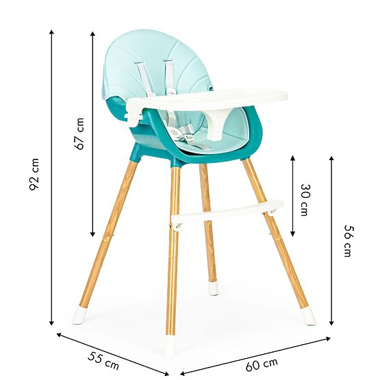 Dining chair Polly 2in1 - turquoise