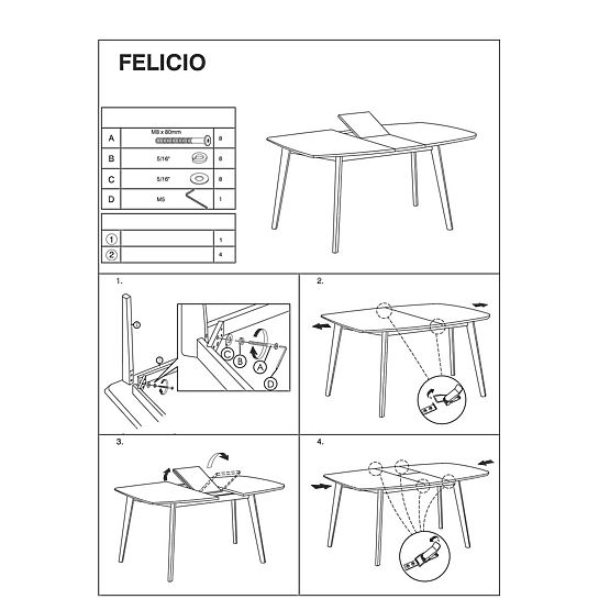Dining convertible table Felicio