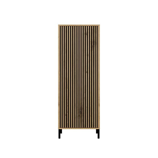 Display Cabinet KAMARO 1DD SLIM OAK ARTISAN Slatted Front Panel