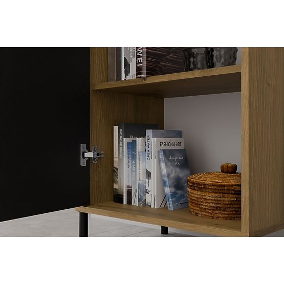 Display Cabinet KAMARO 1DD SLIM OAK ARTISAN Slatted Front Panel