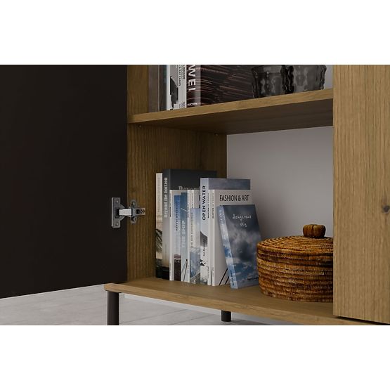 Display Cabinet KAMARO 2DD SLIM/SMOOTH ARTISAN OAK Grooved Front + Classic