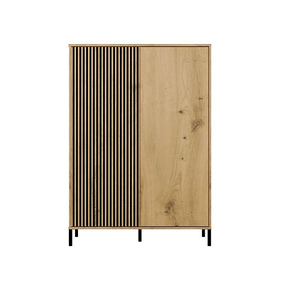 Display Cabinet KAMARO 2DD SLIM/SMOOTH ARTISAN OAK Grooved Front + Classic