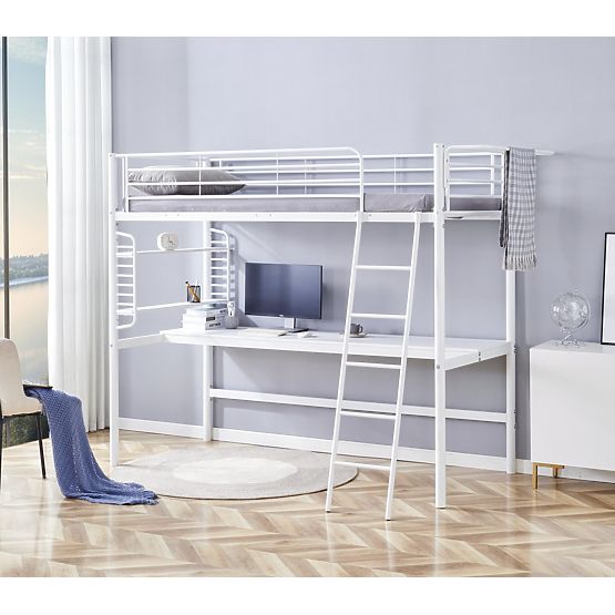 DOLCE Loft Bed with Desk and Organizer, White (3p=1pc)