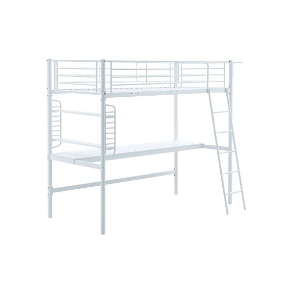 DOLCE Loft Bed with Desk and Organizer, White (3p=1pc)