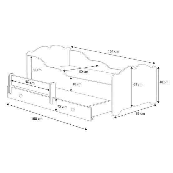 Double Bed ANNA 160x80 Sleeping Princess