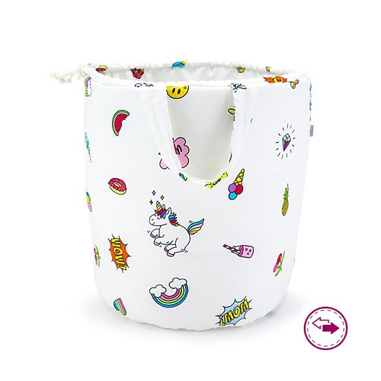 Double sided toy basket UNICORN