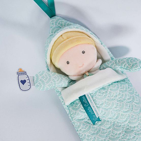 Doudou Jolijou Baby in Swaddle Blanket 20 cm