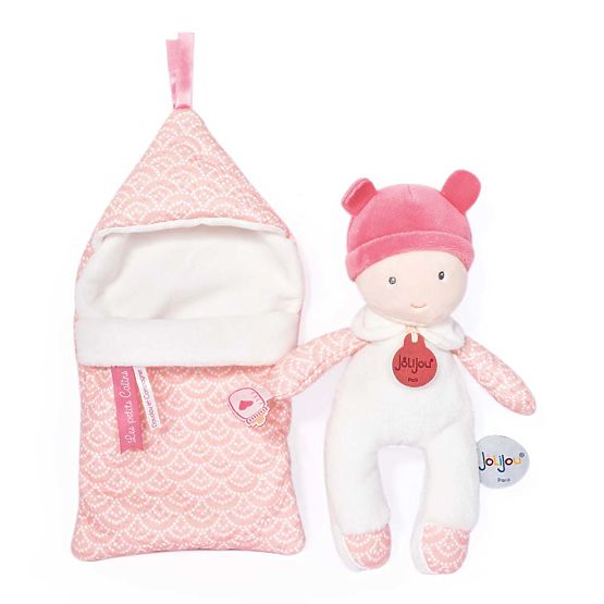 Doudou Jolijou Baby in Swaddle Blanket 20 cm