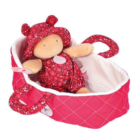 Doudou Jolijou Doll in Pink Carrying Bag 20 cm