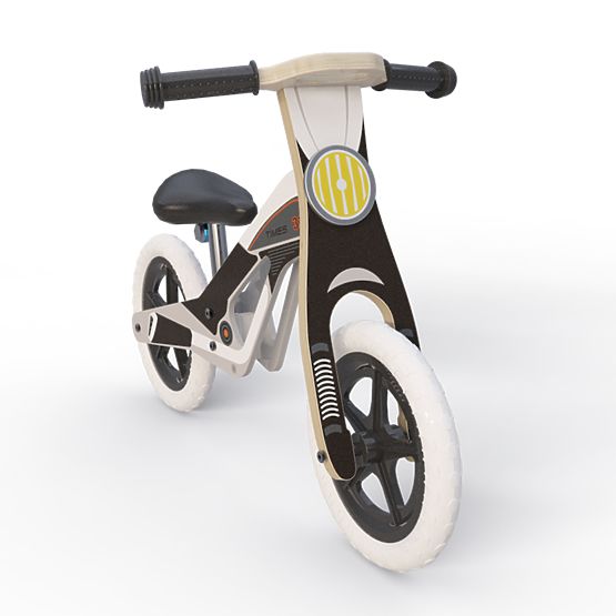 Wooden Balance Bike Drake - Black and White