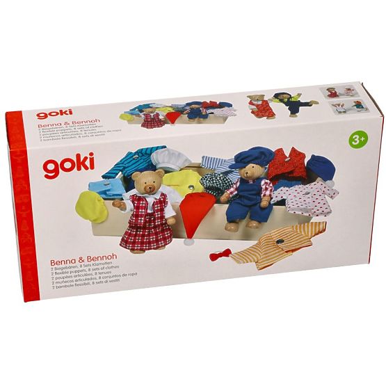 Dress-Up Bears in a Wooden Box