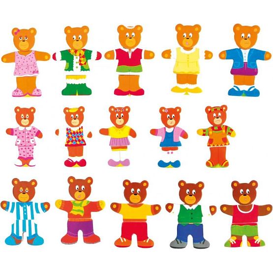 Dress-Up Puzzle Happy Bear Family