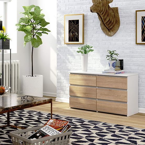 Dresser CL100 6DR White / Sonoma Oak