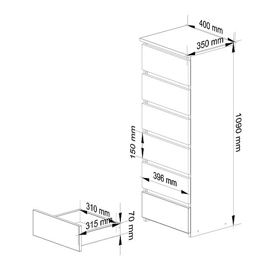 DRESSER CL6 PK WHITE